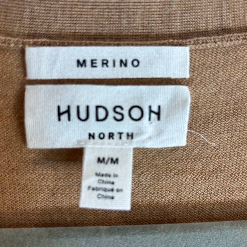 HUDSON Sz M Cashmere Classic Cardigan with Patch Pockets Long Sleeve Long Line - Picture 3 of 8